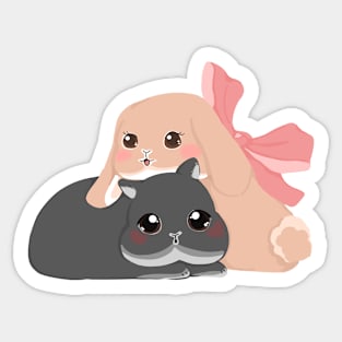 Bailey and Sean Rabbit Couple | Bunniesmee Sticker